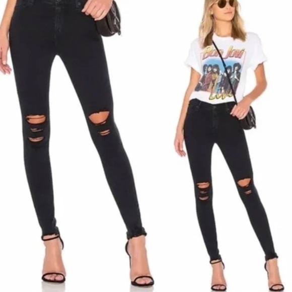 NWOT Refuge High Rise Super Distressed Skinny Jean in Black Ultra Stretch Size 4 - Picture 2 of 10